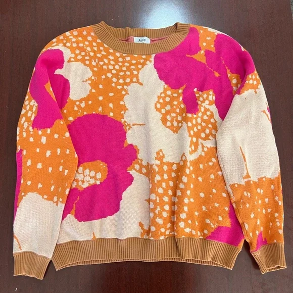 Fate Never Been Better Hot Pink Floral Sweater - Picture 3 of 6